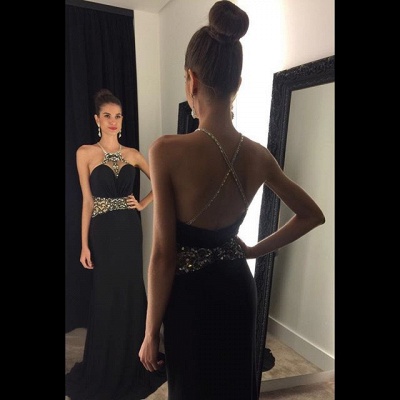 Black Jewel Sleeveless Newest Crystal Prom Dress_3