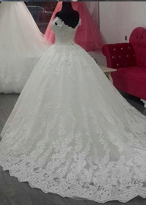 Lace Appliques Elegant Bridal Gowns | Off The Shoulder Ball Gown Wedding Dresses_3