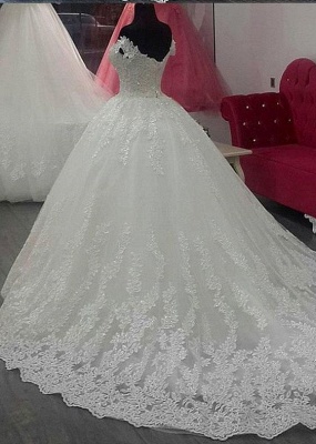 Apliques de encaje elegantes vestidos de novia | Vestidos de novia con hombros descubiertos_3