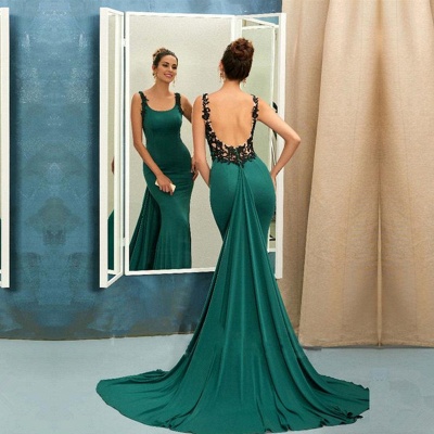 Scoop Green Evening Dress |Mermaid Ruffles Prom Dress_3