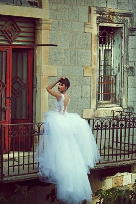 Glamorous Straps Elegant Lace Appliques Mermaid Wedding Dress  Floor Length_3