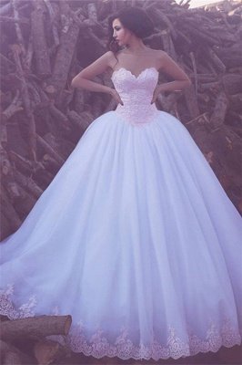 Appliques de dentelle élégante chérie sur mesure robe de mariée en tulle robe de mariée pas cher_2