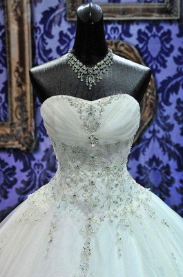 New Ball Gown Crystals Princess Wedding Dresses Sweetheart Neck -up Back Luxury Wedding Gowns_2