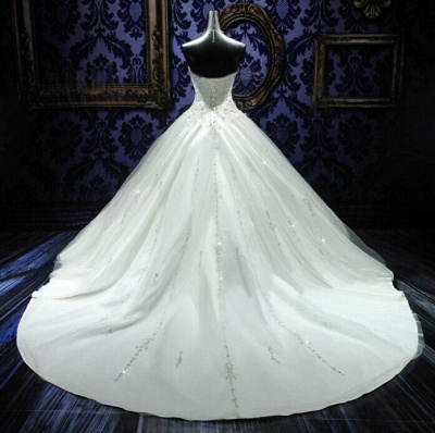 Nouveaux cristaux de robe de bal Robes de mariée princesse Sweetheart Neck-up Back Robes de mariée de luxe_4
