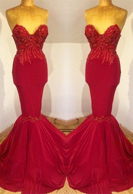 Glamorous Sweetheart 2021 Evening Dress | Mermaid Long Prom Dress With Beadings_1