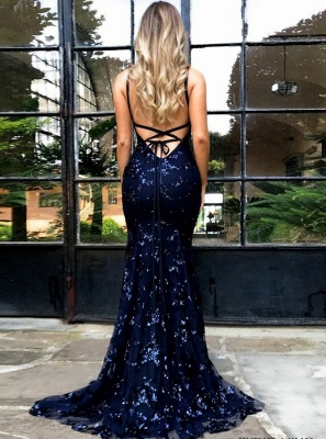 SAGE | Mermaid V-neck Spaghetti Floor-length Crystal Beads Prom Dresses_1