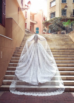 Robes de mariée glamour en dentelle chérie | Robes de bal de mariée avec manches_4