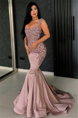 Mermaid Prom Dresses Long  | Sleeveless Beads Appliques Sexy Formal Dress_1