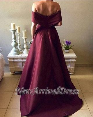 Off-The-Shoulder A-Line Sexy Short-Sleeves Prom Dresses BA7835_3