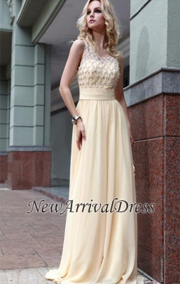 Zipper Jewel A-line Beads Sleeveless Chiffon Newest Prom Dress_4