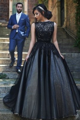 New Arrival Black Lace Prom Dresses Long Custom Made Evening Gowns  YZ032_1